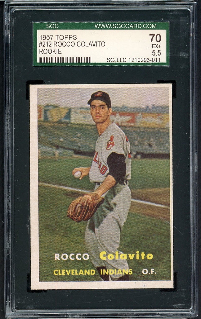 1957 Topps Baseball #212 Rocky Colavito Indians SGC 5.5 EX+ 544784