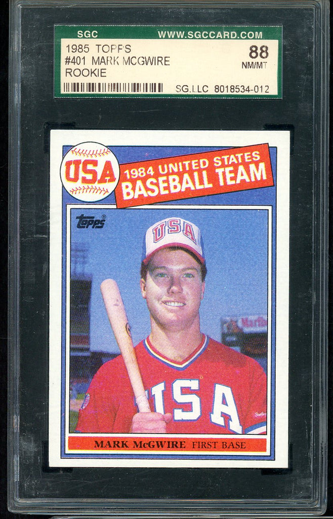 1985 Topps #401 Mark McGwire A's SGC 8 NM/MT 544785