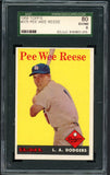 1958 Topps Baseball #375 Pee Wee Reese Dodgers SGC 6 EX-MT 544788
