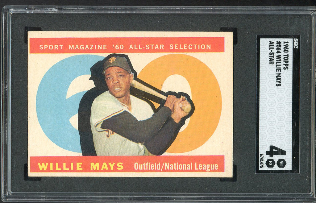 1960 Topps Baseball #564 Willie Mays A.S. Giants SGC 4 VG-EX 544792