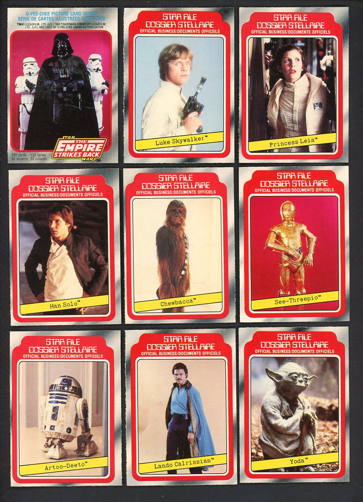 1980 O Pee Chee The Empire Strikes Back I Complete Set 544837