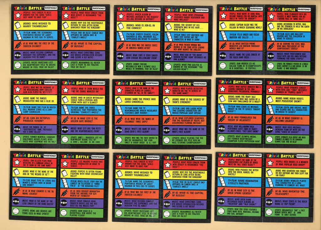 1984 Topps Trivia Battle Complete Set 544856