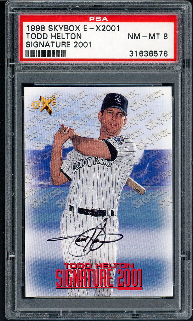 1998 Skybox E-X2001 Todd Helton Rockies PSA 8 NM/MT Signed 545114