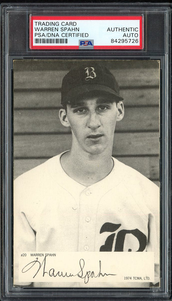 1974 TCMA #020 Warren Spahn Braves PSA/DNA Signed 545121