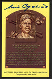 Yellow Hall of Fame Postcard Luis Aparicio White Sox Signed Autographed