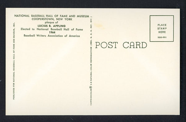 Yellow Hall of Fame Postcard Luke Appling White Sox Signed Autographed