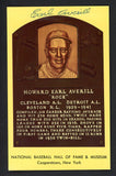 Yellow Hall of Fame Postcard Earl Averill Indians Signed Autographed