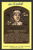 Yellow Hall of Fame Postcard Al Barlick Umpire Signed Autographed