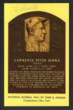 Yellow Hall of Fame Postcard Yogi Berra Yankees Signed Autographed