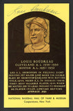 Yellow Hall of Fame Postcard Lou Boudreau Indians Signed Autographed