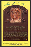 Yellow Hall of Fame Postcard Lou Boudreau Indians Signed Autographed