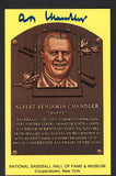 Yellow Hall of Fame Postcard Happy Chandler Umpire Signed Autographed