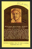 Yellow Hall of Fame Postcard Bill Dickey Yankees Signed Autographed