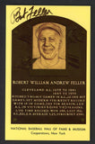 Yellow Hall of Fame Postcard Bob Feller Indians Signed Autographed