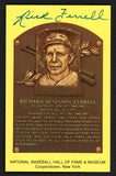 Yellow Hall of Fame Postcard Rick Ferrell Red Sox Signed Autographed
