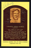 Yellow Hall of Fame Postcard Lefty Gomez Yankees Signed Autographed