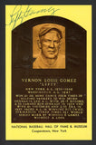 Yellow Hall of Fame Postcard Lefty Gomez Yankees Signed Autographed