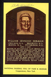 Yellow Hall of Fame Postcard Billy Herman Cubs Signed Autographed