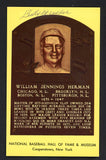 Yellow Hall of Fame Postcard Billy Herman Cubs Signed Autographed