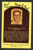 Yellow Hall of Fame Postcard Waite Hoyt Yankees Signed Autographed