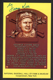 Yellow Hall of Fame Postcard George Kell Tigers Signed Autographed