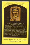 Yellow Hall of Fame Postcard George Kelly Giants Signed Autographed