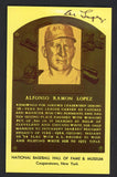 Yellow Hall of Fame Postcard Al Lopez White Sox Signed Autographed