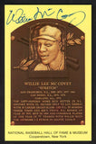 Yellow Hall of Fame Postcard Willie McCovey Giants Signed Autographed