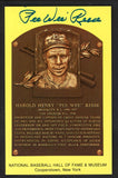 Yellow Hall of Fame Postcard Pee Wee Reese Dodgers Signed Autographed