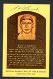 Yellow Hall of Fame Postcard Edd Roush White Sox Signed Autographed