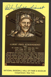 Yellow Hall of Fame Postcard Red Schoendienst Cardinals Signed Autographed