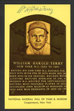 Yellow Hall of Fame Postcard Bill Terry Giants Signed Autographed