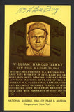 Yellow Hall of Fame Postcard Bill Terry Giants Signed Autographed