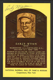 Yellow Hall of Fame Postcard Early Wynn Indians Signed Autographed