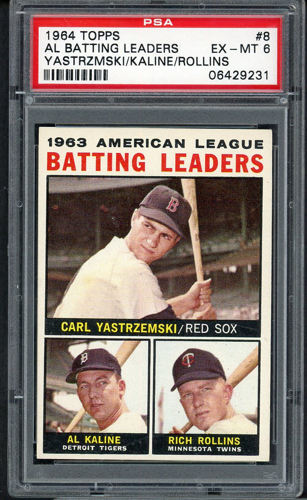 1964 Topps Baseball #008 A.L. Batting Leaders Yastrzemski PSA 6 EX-MT 545283