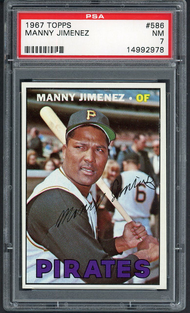 1967 Topps Baseball #586 Manny Jimenez Pirates PSA 7 NM 545289