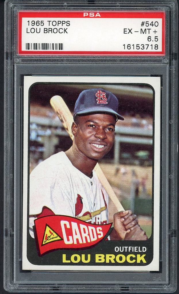1965 Topps Baseball #540 Lou Brock Cardinals PSA 6.5 EX-MT+ 545296