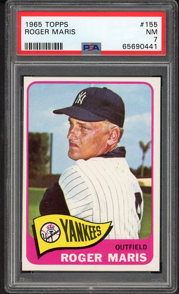 1965 Topps Baseball #155 Roger Maris Yankees PSA 7 NM 545308