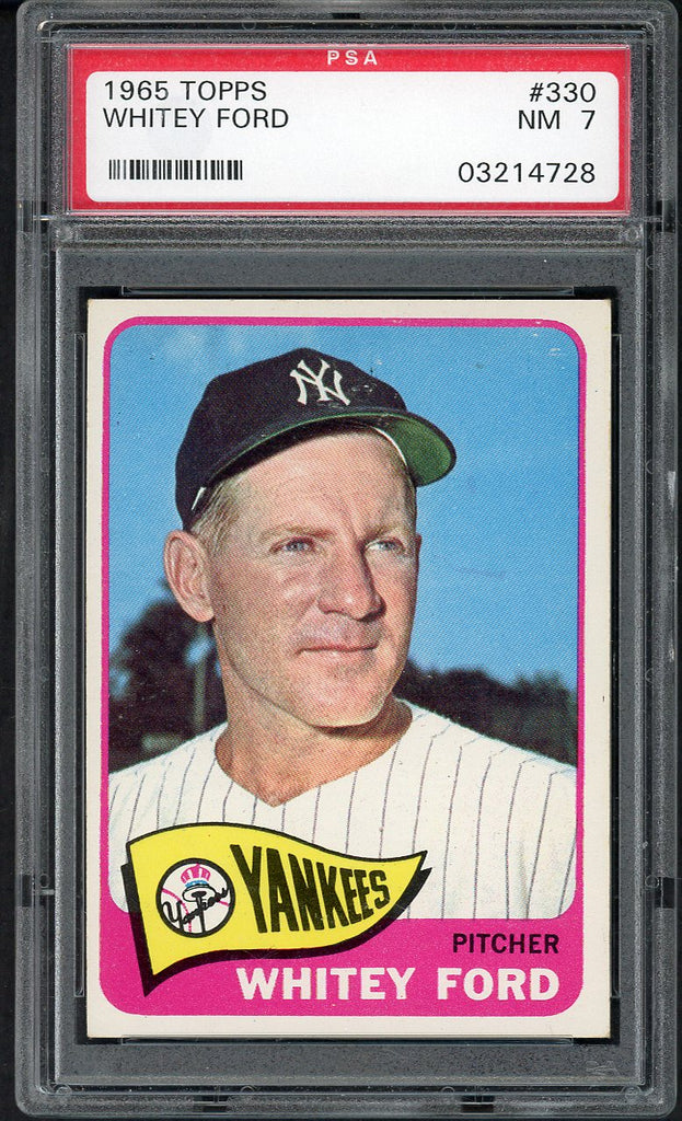 1965 Topps Baseball #330 Whitey Ford Yankees PSA 7 NM 545324