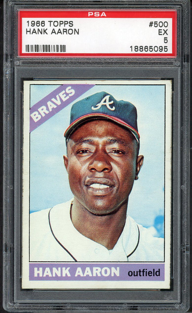1966 Topps Baseball #500 Hank Aaron Braves PSA 5 EX 545326
