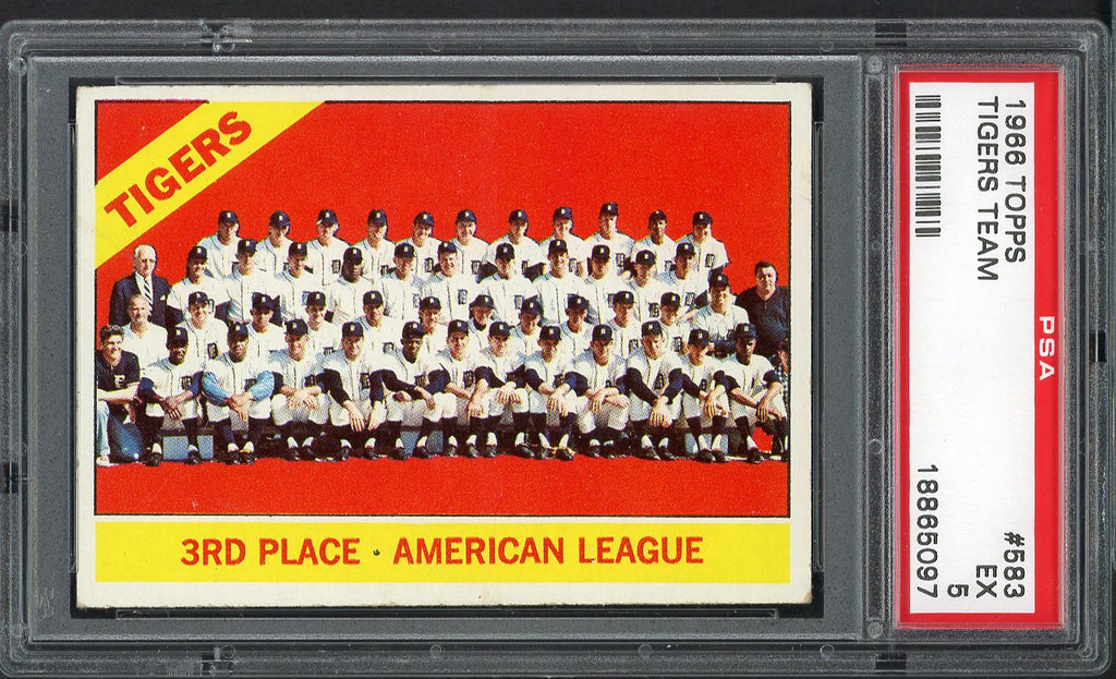 1966 Topps Baseball #583 Detroit Tigers Team PSA 5 EX 545332