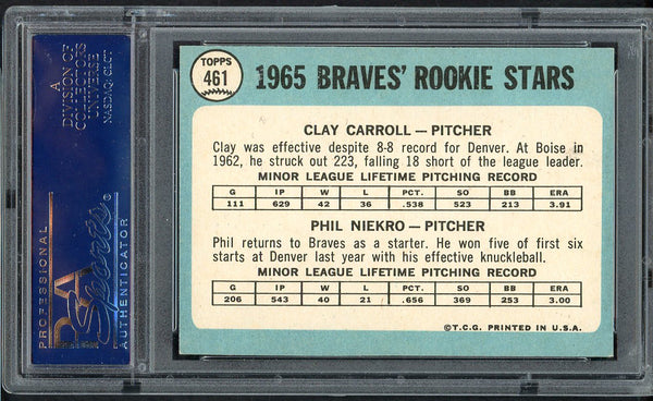 1965 Topps Baseball #461 Phil Niekro Braves PSA 6 EX-MT 545334