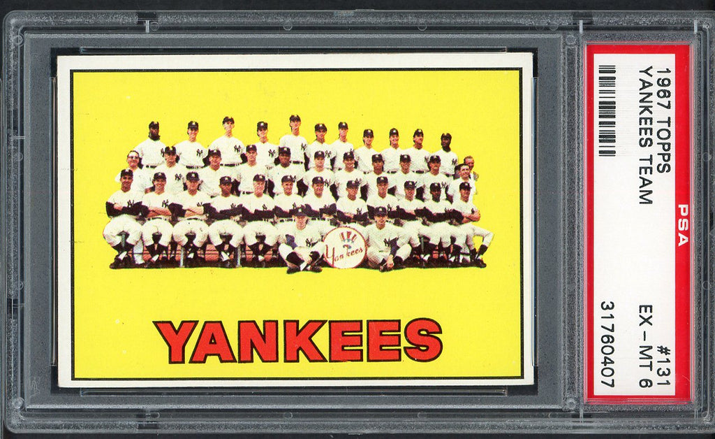 1967 Topps Baseball #131 New York Yankees Team PSA 6 EX-MT 545335