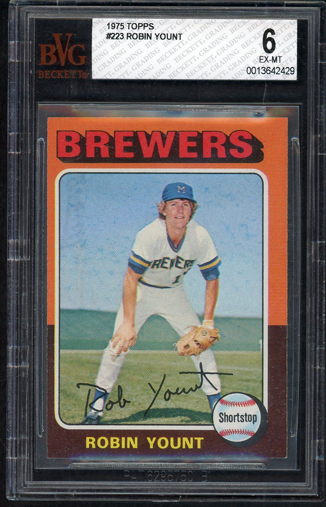 1975 Topps Baseball #223 Robin Yount Brewers BVG 6 EX-MT 545344