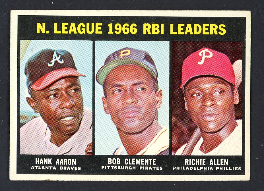 1967 Topps Baseball #242 N.L. RBI Leaders Aaron Clemente EX-MT 545386