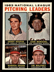 1964 Topps Baseball #003 N.L. Win Leaders Sandy Koufax EX-MT/NR-MT 545455