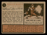 1962 Topps Baseball #001 Roger Maris Yankees VG 545482