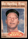 1962 Topps Baseball #471 Mickey Mantle A.S. Yankees Good 545489