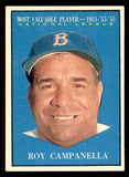 1961 Topps Baseball #480 Roy Campanella MVP Dodgers EX+/EX-MT 545497