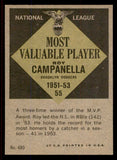 1961 Topps Baseball #480 Roy Campanella MVP Dodgers EX+/EX-MT 545497